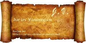 Jurin Vincencia névjegykártya